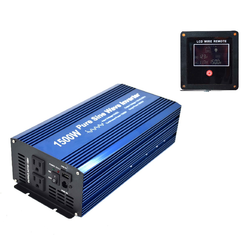 12V to 110V 1500W Pure sine wave inverter with LCD